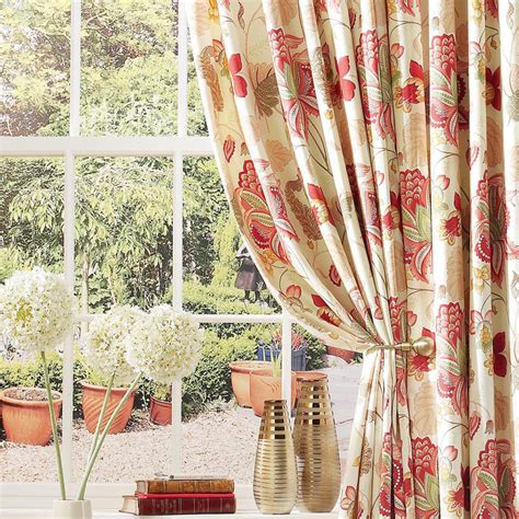 Red Jacobean Curtains 